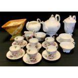 A Paragon Pompadour pattern coffee set, for six inc coffee pot, cream jug etc; Victorian tea pot etc