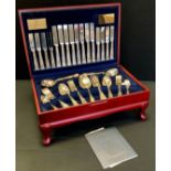 A Viners silver plated Kings pattern canteen service for eight, cased.
