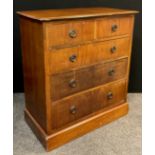 A reproduction regency style mahogany chest of drawers, two short over three graduated long drawers,