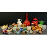 ceramics and glassware, Torquay ware, novelty collectors money box Ringtons tea. Cambridge ware, etc