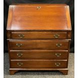 A Titchmarsh and Goodwin style oak bureau, 100cm high x 85cm wide x 45cm deep.