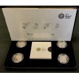 A Royal Mint Icons of A Nation Coin Set, 2013, the Floral UK one pound coins with certificates and