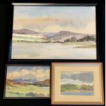 Ronald Crampton (1905 - 1985) Looking Across the Lakes District, signed, water colour, 36cm x