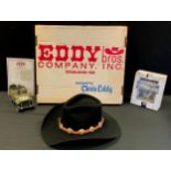 A Chris Eddy Eddy Bros Bradford Western Stetson hat, black, size 7 1/4, boxed; Replica 1;16th