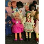 A quantity of mid century dolls; etc