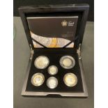 A 2011 Piedfort silver proof six-coin set, boxed with certificate.
