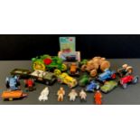 Diecast and wooden vehicles - Triang Minic, Dinky Toys, Crescent, Brio, Ertl etc assorted scales,