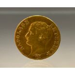 A 20 Francs gold coin, Napoleon I, 1806, 6.5g.
