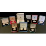 Coins - a silver 1989 £2.00 pound two coin set, cased; others Prince Charles & Lady Diana wedding