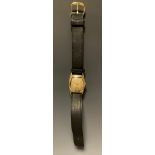 Gruen - Veri-Thin tonneau gold filled wristwatch, silver dial, Arabic numerals, subsidiary