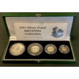 A Royal Mint 1997 Silver Proof Britannia Four Coin Collection, £2.00 to 0.20 pence, cased with