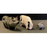 A Royal Doulton model Vietnamese Pot Bellied Pig and piglet, G189 & G213; another Gloucester Old