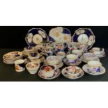 A quantity of 19th century Gaudy Welsh, tea sets and tea cups and saucers