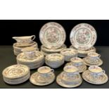 Johnson and Bros 'Indian Tree' pattern dinner service including; eight dinner plates, eight smaller,