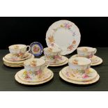 Ceramics - Royal Crown Derby Posies side plates; Abbeydale cups and saucers etc qty