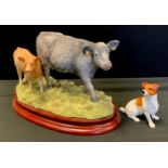 Border Fine Arts - Jack Russell sitting, A3881, Blue grey cow with cross bread calf, B1648 (2)