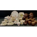 A studio pottery coffee set, assorted table ware, Noritake, Wedgwood, etc qty