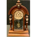 An early 20th century Parisian Parlour clock / mantel clock, 8-day movement, white dial, roman