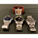 A Seiko Kinetic 5M62-0AV0 stainless steel wristwatch, others Tissot Titanium PR50 and PR100 etc (4)