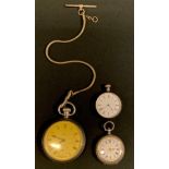 A 1940s Smiths silver open face pocket watch, Birmingham 1946, others smaller Victorian 1876;