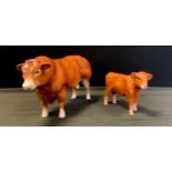 A John Beswick model Limousine Bull, JBF73, similar Calf (2)