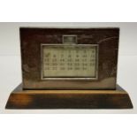 A George VI silver desk calendar, 17.5cm wide, Birmingham 1939