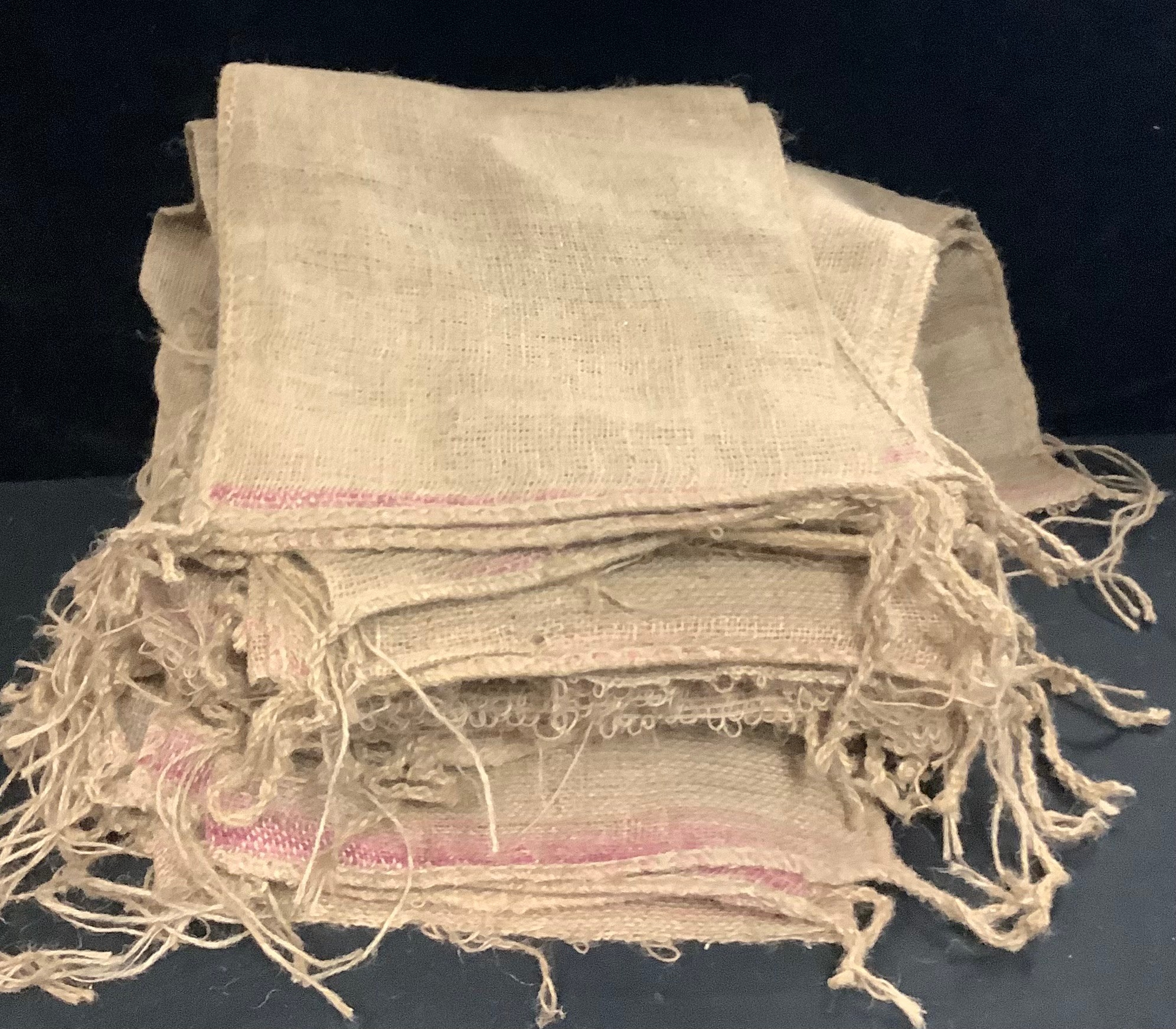 Fifty hessian sacks, each 330mm x 790mm