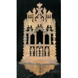 A 19th century Black Forest style carved Gothic Revival wall bracket, 48cm high