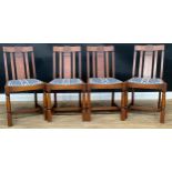 A set of four Art Deco oak dining chairs, c.1935
