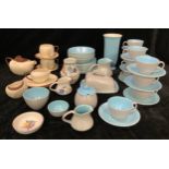 A Carlton Ware Australia design tea for two; a Poole part tea and breakfast set, in blue and
