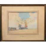 Wilfred Knox, Dutch Fishing Boats, signed, watercolour, 27cm x 37cm.
