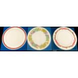 A Royal Worcester Medici pattern cake platter, 28.5cm, boxed; two others, Vine Harvest and Holly