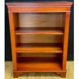 A yew open bookcase, 97cm high, 71.5cm wide, 34cm deep