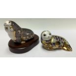 A Royal Crown Derby paperweight, Russian Walrus, Connaught House special commission of 1,500, gold