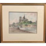 Henri Bouverie, Notre Dame Park, signed, watercolour, 27cm x 35cm.