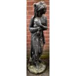 A reconstituted stone figure, Classical Maiden, 116cm high