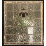 Architectural Salvage - an Art Nouveau rectangular leaded stained glass panel, 68cm x 61cm