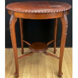A George II Revival mahogany shaped circular centre table, 73cm high, 69cm wide, c.1920