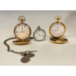 Pocket Watches - Late Victorian silver cased open face pocket watch, white enamel dial, bold Roman