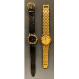 Gucci - 9200 M 18ct gold plated bracelet watch, cream dial, block baton markers, centre seconds,