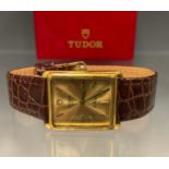 Rolex Tudor - Geneve Le Royer rectangular/tank cased dress watch, Gold plated stainless steel