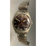 Omega - an early 1970s Gentleman's Geneve wristwatch, scarce dark blue/black metallic dial, double