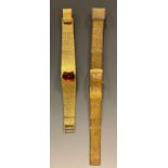Watches - Rotary 1970s bracelet watch, brown dial, block baton markers, shaped lozenge aperture,