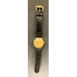 Rolex - 1960s 9ct gold cased Precision wristwatch, silvered dial, baton markers, centre seconds,