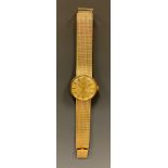 Rolex Tudor - 9ct gold cased bracelet watch, gilt dial, block baton markers, centre seconds,