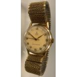 Rolex Tudor - 1950s Tudor Royal Shock Resistant, 9ct gold cased wristwatch, cream textured dial,