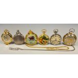 Pocket Watches - an early 20th century Erotic dial hunter cased pocket watch, painted with