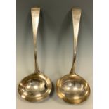 A pair of George III silver sauce ladles, George Smith (III) & William Fearn, London 1797, 3.