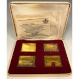 Railway Anniversary Stamp Replicas – a set of four silver gilt “stamps” limited edition, 4148/