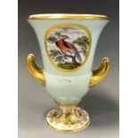 A 19th century Derby porcelain campana vase, in the manner of Richard Dodson, painted with panels of